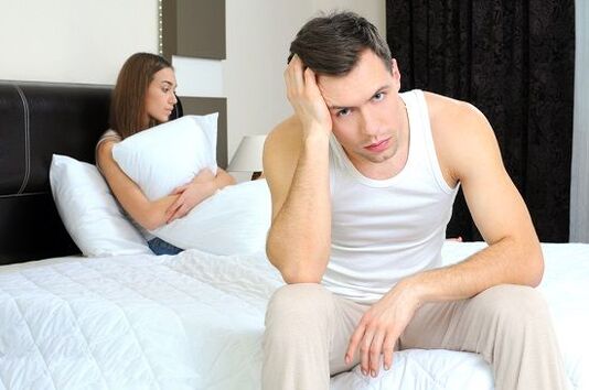 a man is troubled by pathological discharge when excited